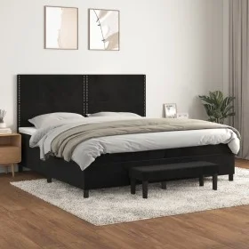 Box spring bed with black velvet mattress 200x200 cm by , Beds and slatted bases - Ref: Foro24-3137805, Price: 701,04 €, Disc...