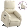 Sillón reclinable elevable cuero artificial color crema en Sillones | Comprar online en Foru.es