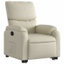 Sillón reclinable elevable cuero artificial color crema en Sillones | Comprar online en Foru.es