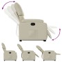 Sillón reclinable elevable cuero artificial color crema en Sillones | Comprar online en Foru.es
