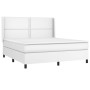 Cama box spring colchón y LED cuero sintético blanco 180x200 cm de , Camas y somieres - Ref: Foro24-3139338, Precio: 648,52 €...