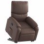 Sillón reclinable elevable cuero sintético marrón en Sillones | Comprar online en Foru.es
