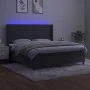 Box spring bed with mattress and LED dark gray velvet 180x200 cm by , Beds and slatted bases - Ref: Foro24-3139518, Price: 56...