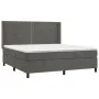 Box spring bed with mattress and LED dark gray velvet 180x200 cm by , Beds and slatted bases - Ref: Foro24-3139518, Price: 56...