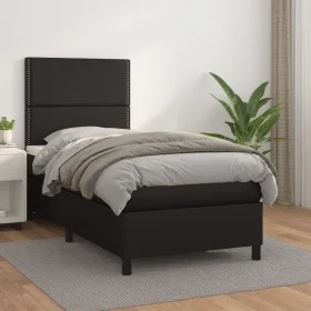 Cama box spring con colchón cuero sintético negro 80x200 cm de , Camas y somieres - Ref: Foro24-3142749, Precio: 306,11 €, De...