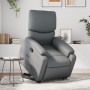 Sillón reclinable elevable cuero artificial gris en Sillones | Comprar online en Foru.es