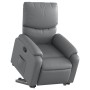 Sillón reclinable elevable cuero artificial gris en Sillones | Comprar online en Foru.es
