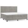 Cama box spring con colchón terciopelo gris claro 200x200 cm de , Camas y somieres - Ref: Foro24-3142983, Precio: 588,11 €, D...