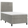 Cama box spring con colchón terciopelo gris claro 90x190 cm de , Camas y somieres - Ref: Foro24-3142941, Precio: 312,66 €, De...