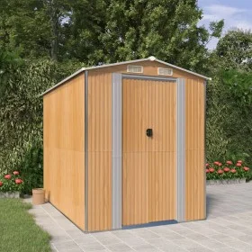 Cobertizo jardín acero galvanizado marrón claro 192x274x223 cm de , Cobertizos - Ref: Foro24-3147472, Precio: 379,34 €, Descu...