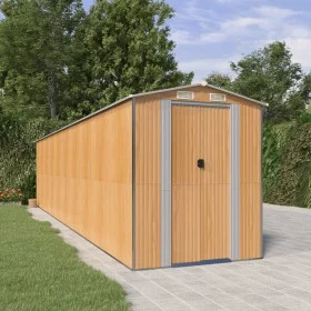 Cobertizo jardín acero galvanizado marrón claro 192x855x223 cm de , Cobertizos - Ref: Foro24-3147479, Precio: 961,71 €, Descu...