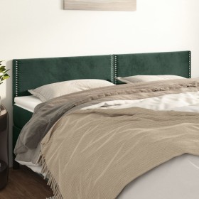 Cabeceros 2 unidades de terciopelo verde oscuro 90x5x78/88 cm de , Cabeceros y pies de cama - Ref: Foro24-345981, Precio: 48,...