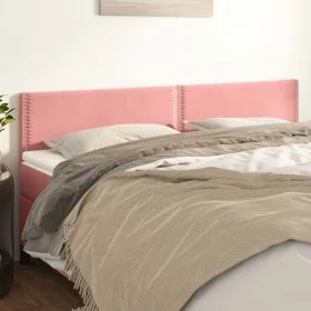 Cabeceros 2 unidades de terciopelo rosa 90x5x78/88 cm de , Cabeceros y pies de cama - Ref: Foro24-345983, Precio: 52,99 €, De...