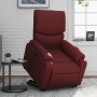 Sillón reclinable elevable cuero artificial rojo tinto en Sillones | Comprar online en Foru.es