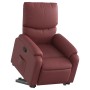 Sillón reclinable elevable cuero artificial rojo tinto en Sillones | Comprar online en Foru.es