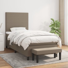 Cama box spring con colchón tela gris taupe 80x200 cm de , Camas y somieres - Ref: Foro24-3136393, Precio: 388,86 €, Descuent...