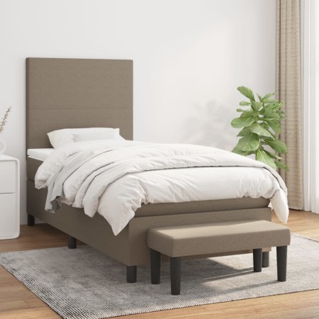 Cama box spring con colchón tela gris taupe 80x200 cm de , Camas y somieres - Ref: Foro24-3136393, Precio: 388,86 €, Descuent...