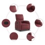 Sillón reclinable elevable cuero artificial rojo tinto en Sillones | Comprar online en Foru.es