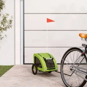 Pet Bicycle Trailer Iron Oxford Cloth Green by , pet strollers - Ref: Foro24-93955, Price: 91,81 €, Discount: %