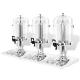 Dispensador de zumo triple acero inoxidable 3 x 8 L de , Dispensadores de bebidas - Ref: Foro24-50533, Precio: 198,98 €, Desc...
