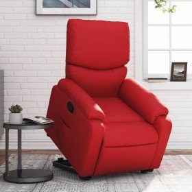 Sillón reclinable elevable cuero artificial rojo en Sillones | Comprar online en Foru.es