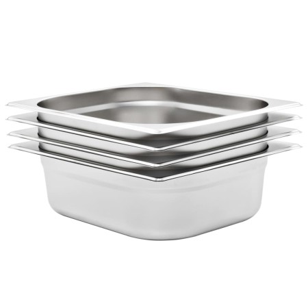 Bandejas Gastronorm 4 unidades GN 1/2 100 mm acero inoxidable de , Cubetas para mesas de vapor - Ref: Foro24-50888, Precio: 5...