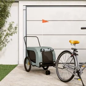 Pet Bicycle Trailer Iron Oxford Cloth Gray Black by , pet strollers - Ref: Foro24-94028, Price: 108,77 €, Discount: %