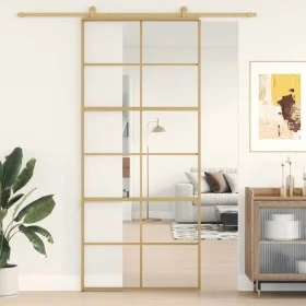 Goldene Schiebetür aus transparentem ESG-Glas und Aluminium von , Türen für zu Hause - Ref: Foro24-155167, Preis: 161,14 €, R...