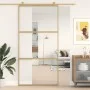 Golden sliding door made of transparent ESG glass and aluminum by , Doors for the home - Ref: Foro24-155150, Price: 167,84 €,...