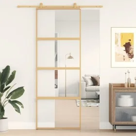 Golden sliding door made of transparent ESG glass and aluminum by , Doors for the home - Ref: Foro24-155178, Price: 150,02 €,...