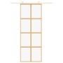Puerta corredera dorada de vidrio ESG transparente y aluminio de , Puertas para el hogar - Ref: Foro24-155184, Precio: 155,35...