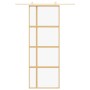 Puerta corredera dorada de vidrio ESG transparente y aluminio de , Puertas para el hogar - Ref: Foro24-155190, Precio: 155,44...