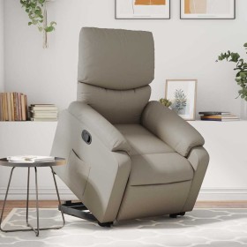 Sillón reclinable elevable cuero artificial color capuchino en Sillones | Comprar online en Foru.es