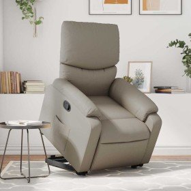 Sillón reclinable elevable cuero artificial color capuchino en Sillones | Comprar online en Foru.es