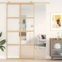 Golden sliding door made of transparent ESG glass and aluminum by , Doors for the home - Ref: Foro24-155186, Price: 142,39 €,...