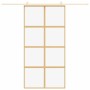 Puerta corredera dorada de vidrio ESG transparente y aluminio de , Puertas para el hogar - Ref: Foro24-155186, Precio: 150,42...