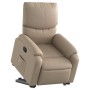 Sillón reclinable elevable cuero artificial color capuchino en Sillones | Comprar online en Foru.es