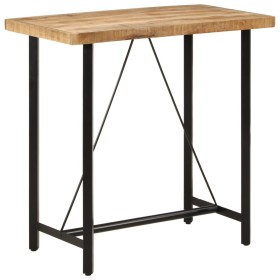 Mesa alta de hierro y madera maciza de mango 110x55x107 cm de , Mesas de cocina y de comedor - Ref: Foro24-356381, Precio: 28...
