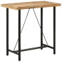 Mesa alta de hierro y madera maciza de mango 110x55x107 cm de , Mesas de cocina y de comedor - Ref: Foro24-356381, Precio: 28...