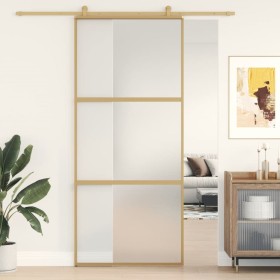 Puerta corredera dorada vidrio ESG esmerilado aluminio 90x205cm de , Puertas para el hogar - Ref: Foro24-155152, Precio: 169,...