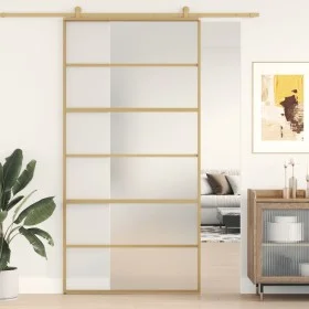 Goldene Schiebetür aus satiniertem ESG-Glas und Aluminium von , Türen für zu Hause - Ref: Foro24-155165, Preis: 182,90 €, Rab...