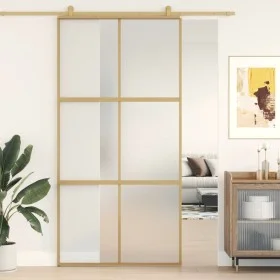 Puerta corredera dorada de vidrio ESG esmerilado y aluminio de , Puertas para el hogar - Ref: Foro24-155159, Precio: 186,06 €...