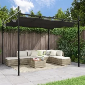 Pérgola con cubierta retráctil gris antracita 295x292x230 cm de , Carpas y cenadores - Ref: Foro24-360116, Precio: 252,24 €, ...
