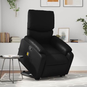 Sillón reclinable de masaje de pie cuero artificial negro en Sillones | Comprar online en Foru.es