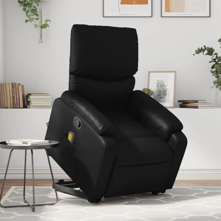 Sillón reclinable de masaje de pie cuero artificial negro en Sillones | Comprar online en Foru.es