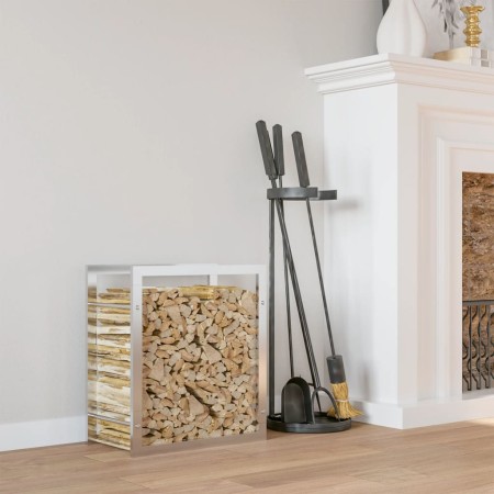 Estante para leña acero inoxidable 80x28x86 cm de , Bolsas y soportes de leña - Ref: Foro24-357862, Precio: 35,94 €, Descuent...