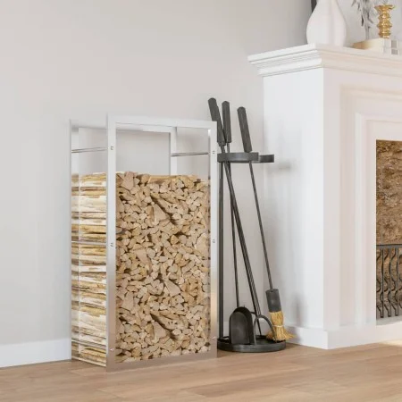 Estante para leña acero inoxidable 50x28x94 cm de , Bolsas y soportes de leña - Ref: Foro24-357860, Precio: 33,76 €, Descuent...