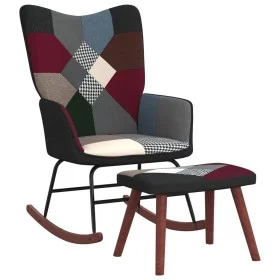 Mecedora con taburete tela patchwork de , Mecedoras - Ref: Foro24-328204, Precio: 125,09 €, Descuento: %