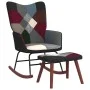 Mecedora con taburete tela patchwork de , Mecedoras - Ref: Foro24-328204, Precio: 125,09 €, Descuento: %