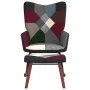 Mecedora con taburete tela patchwork de , Mecedoras - Ref: Foro24-328204, Precio: 125,09 €, Descuento: %